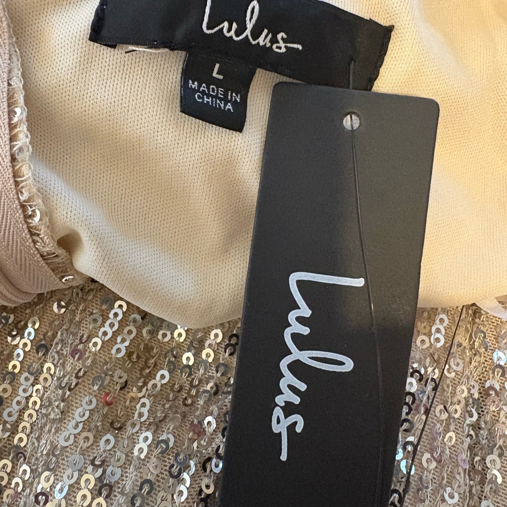 Lulu's Shimmering Gold Sequin Mini Dress - Picture 2 of 6